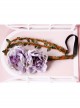 Fashion Bride Bridesmaid Wedding Gown Travel Purple Flowers Rattan Christmas Wreath Headband