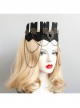 Exaggerated Gothic Retro Black Princess Female Queen Crown Headband