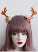 Fashion Leisure Holiday Christmas Flowers Brown Antlers White Pearls Hair Bands