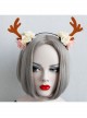 Fashion Leisure Holiday Christmas Flowers Brown Antlers White Pearls Hair Bands