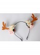 Fashion Leisure Holiday Christmas Flowers Brown Antlers White Pearls Hair Bands