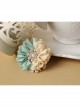 Fashion Handmade Blue White Flowers Pearl All-Match Chiffon Brooch