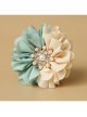 Fashion Handmade Blue White Flowers Pearl All-Match Chiffon Brooch