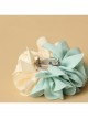 Fashion Handmade Blue White Flowers Pearl All-Match Chiffon Brooch