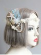 Fashion Mermaid Coral Shell White Pearl Net Yarn Lace Seaside Beach Travel Party Hairband