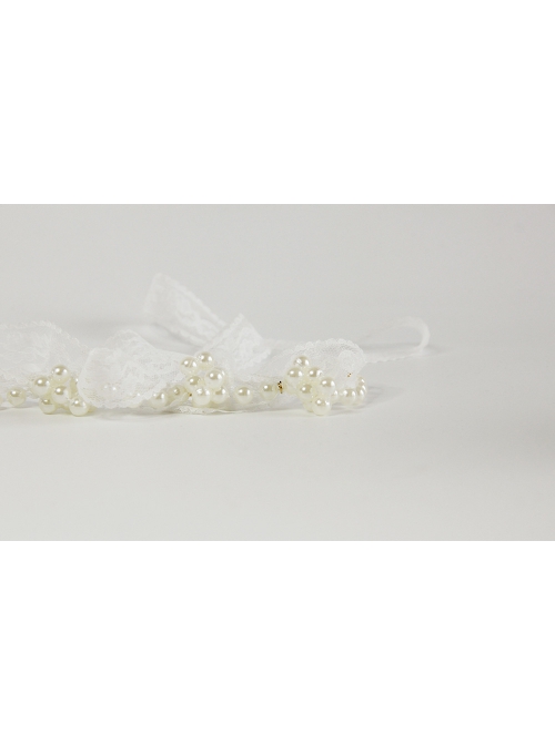 Fashion Mermaid Coral Shell White Pearl Net Yarn Lace Seaside Beach Travel Party Hairband