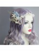 Fashion Mermaid Coral Shell White Pearl Net Yarn Lace Seaside Beach Travel Party Hairband