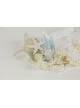 Fashion Mermaid Coral Shell White Pearl Net Yarn Lace Seaside Beach Travel Party Hairband