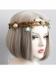 Fashion Seaside Tourism Beach Green Flowers Rattan Garland Bride Bridesmaid Hair Band