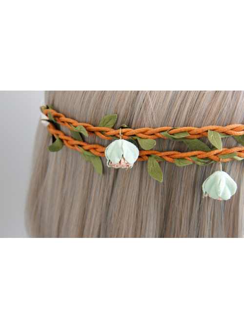 Fashion Seaside Tourism Beach Green Flowers Rattan Garland Bride Bridesmaid Hair Band