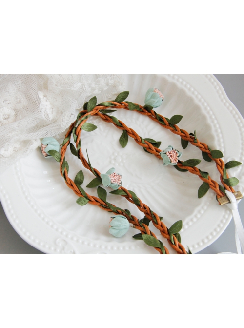 Fashion Seaside Tourism Beach Green Flowers Rattan Garland Bride Bridesmaid Hair Band