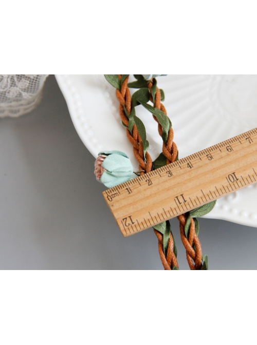 Fashion Seaside Tourism Beach Green Flowers Rattan Garland Bride Bridesmaid Hair Band