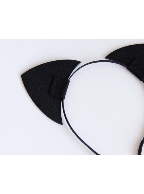 Exaggerated Funny Cute Black Cat Ears Audio Accessories Halloween Prom Headband