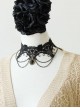 Elf Gothic Retro Black Lace Flower Festival Dress Chain Choker