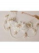 Baroque Retro White Lace Pearl Flowers Bride Bridesmaid Wedding Dress Personality Exquisite Anklet