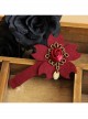 Fashion Retro Christmas Wine Red Rose Flower Handmade Personality Hairpin