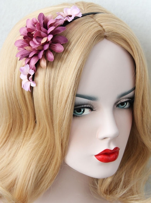 Leisure Fashion Seaside Beach Vacation Female Dance Garland Pink Flowers Headband