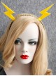 Personality Exaggerated Fashion Yellow Lightning Golden Lace Christmas Holiday Party Female Headband