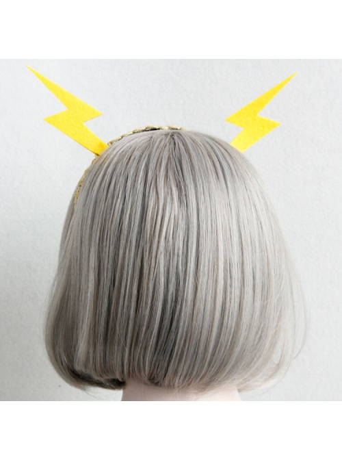 Personality Exaggerated Fashion Yellow Lightning Golden Lace Christmas Holiday Party Female Headband