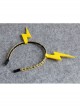 Personality Exaggerated Fashion Yellow Lightning Golden Lace Christmas Holiday Party Female Headband