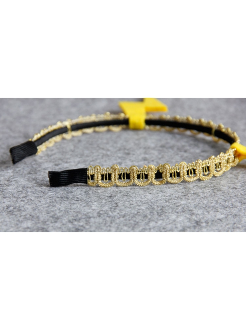 Personality Exaggerated Fashion Yellow Lightning Golden Lace Christmas Holiday Party Female Headband