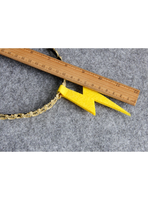 Personality Exaggerated Fashion Yellow Lightning Golden Lace Christmas Holiday Party Female Headband