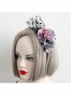 Creative Mesh Purple Blue Flowers Temperament Female Christmas Dress Retro Headband