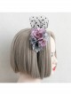 Creative Mesh Purple Blue Flowers Temperament Female Christmas Dress Retro Headband
