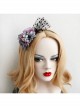 Creative Mesh Purple Blue Flowers Temperament Female Christmas Dress Retro Headband