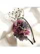 Creative Mesh Purple Blue Flowers Temperament Female Christmas Dress Retro Headband