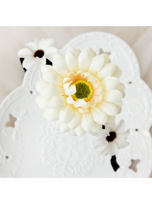 Simple White Flowers Celebrities Fashion Sweet Princess Handmade Thin Hair Band