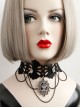 Dark Gothic Retro Love Heart Chain Black Lace Rose Choker