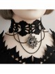 Dark Gothic Retro Love Heart Chain Black Lace Rose Choker