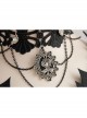 Dark Gothic Retro Love Heart Chain Black Lace Rose Choker