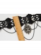 Dark Gothic Retro Love Heart Chain Black Lace Rose Choker