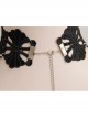 Dark Gothic Retro Love Heart Chain Black Lace Rose Choker