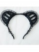 Halloween Christmas Fashion Retro Sexy Black Lace Three-Dimensional Cat Ears Female Headband