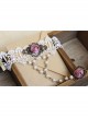 Retro Fashion Baroque Pink Rose Flower Female White Lace Pearl Bracelet With Ring One Chain