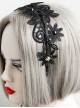 Retro Gothic Everyday All-Match Simple Black Lace Flower Female Design Handmade Hair Band