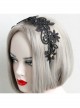 Retro Gothic Everyday All-Match Simple Black Lace Flower Female Design Handmade Hair Band