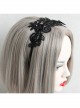 Retro Gothic Everyday All-Match Simple Black Lace Flower Female Design Handmade Hair Band