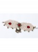 Fashion Retro Gothic White Lace Ruby Bell Female Armband Bracelet