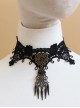 Punk Gothic Fashion Retro Flower Butterfly Black Lace Female Wide Choker