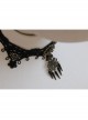 Punk Gothic Fashion Retro Flower Butterfly Black Lace Female Wide Choker