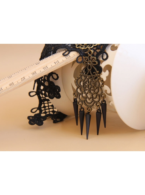 Punk Gothic Fashion Retro Flower Butterfly Black Lace Female Wide Choker