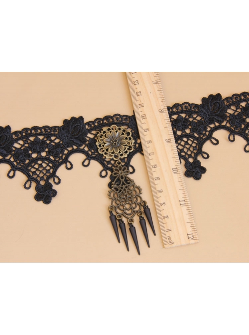 Punk Gothic Fashion Retro Flower Butterfly Black Lace Female Wide Choker