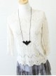Fashion Leisure Festival Simple Black Bat All-Match Female Long Sweater Necklace