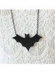 Fashion Leisure Festival Simple Black Bat All-Match Female Long Sweater Necklace
