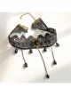 Retro Gothic Black Lace Flower Tassel Man-Made Crystal Female Choker