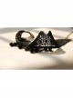 Retro Gothic Black Lace Flower Tassel Man-Made Crystal Female Choker